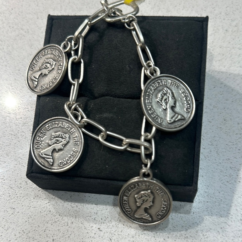 Queen Elizabeth Coin Charm Bracelet